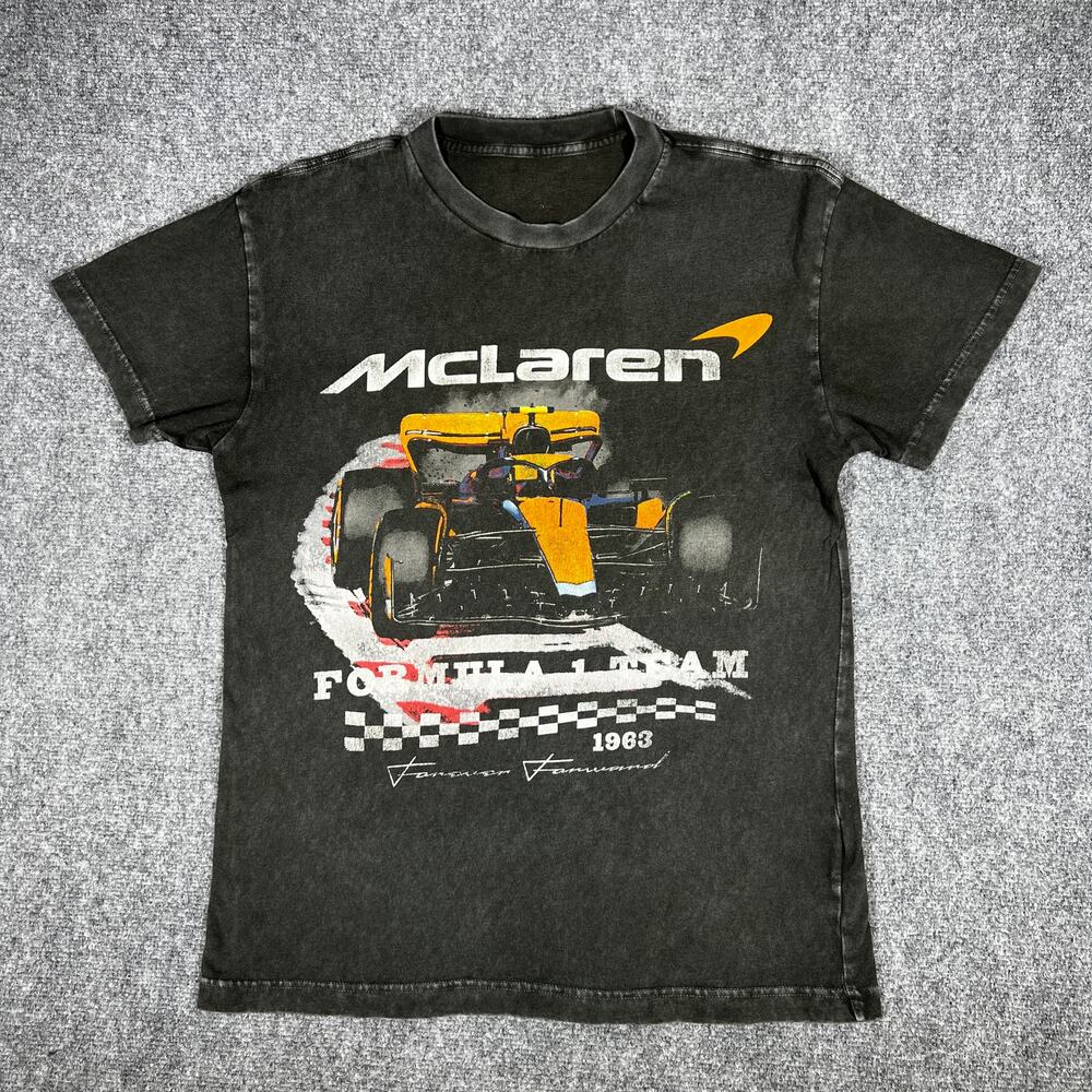 McLaren F1 Racing T-Shirt Washed Black Formula 1 Medium